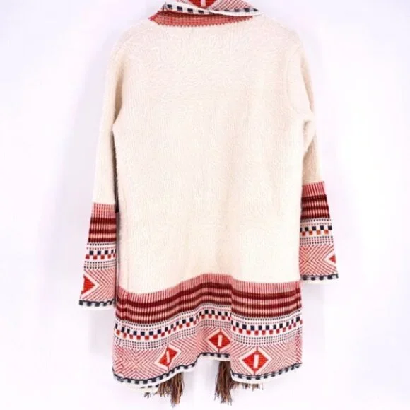 Maxsport Women's Open Front Western Boho Cardigan Sweater Medium - Picture 2 of 7